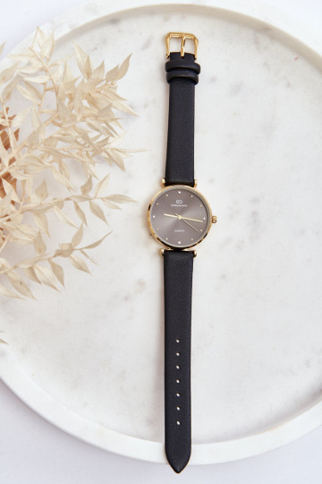 Giorgio & Dario moteriškas laikrodis su odiniu dirželiu GDM230411 juodas