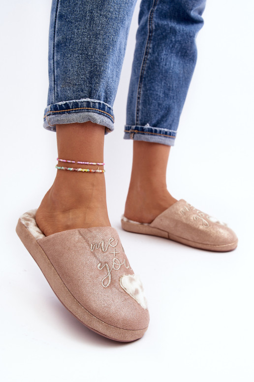 Rožinės „Geraja“ moteriškos blizgančios šlepetės