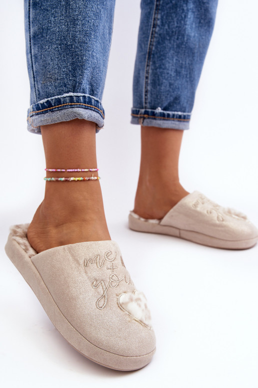 Smėlio spalvos moteriškos blizgios Geraja šlepetės