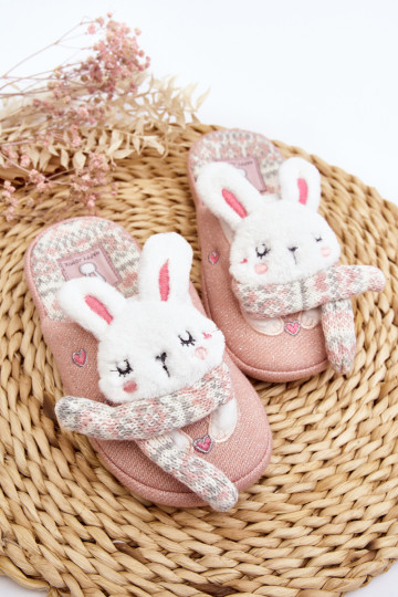 Vaikiškos rožinės zuikio šlepetės su storu padu, Dasca