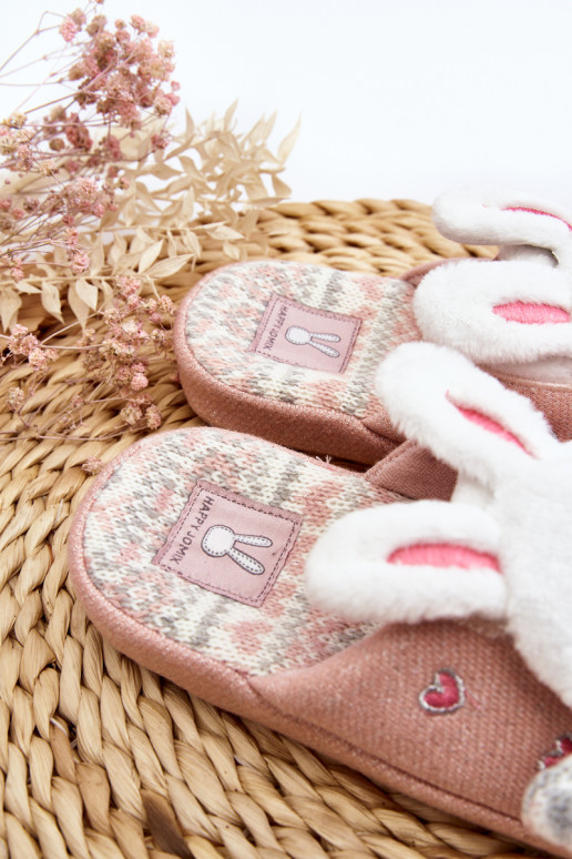 Vaikiškos rožinės zuikio šlepetės su storu padu, Dasca