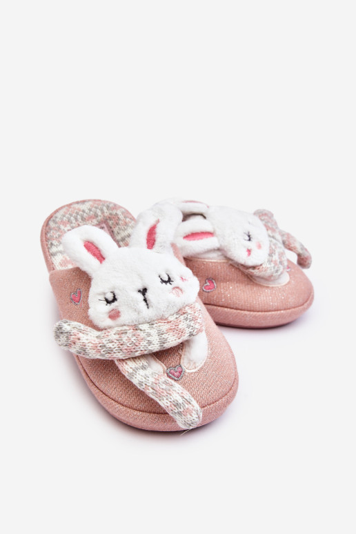 Vaikiškos rožinės zuikio šlepetės su storu padu, Dasca