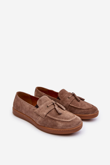 Vyriški zomšiniai Loafers Batai Zazoo 1566 Ruda