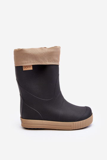 Vaikiški Wellington batai su šiltesniais Snow Wave Gokids 981 juodos ir smėlio spalvos