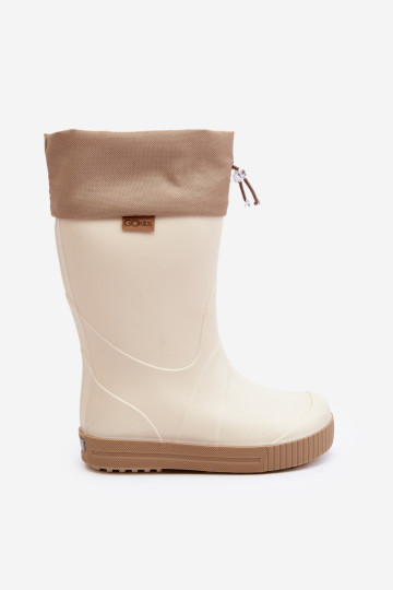 Wave Gokids 983 vaikiški Wellington batai su apykakle, smėlio spalvos