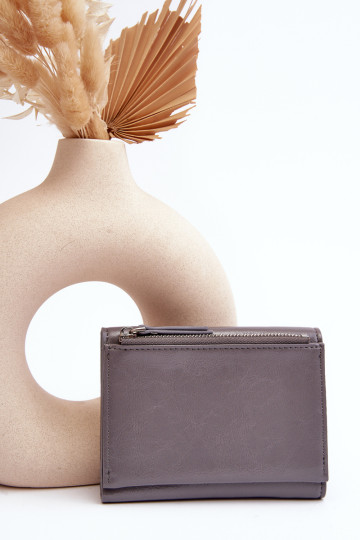 Moteriška piniginė, pagaminta iš ekologiškos odos pilkos spalvos Joanela