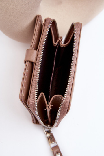 Moteriška lakinė odinė piniginė Beige Zalirna 2