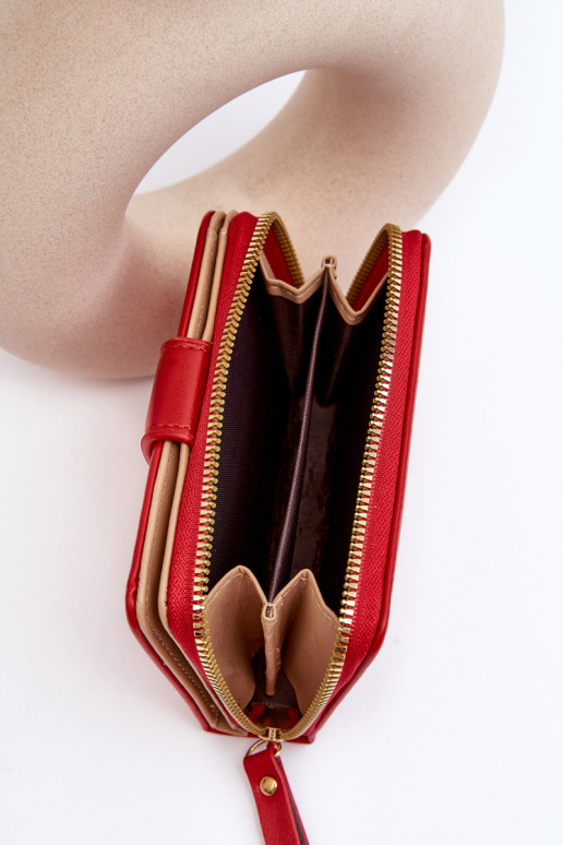 Moteriška odinė piniginė Raudona Risuna