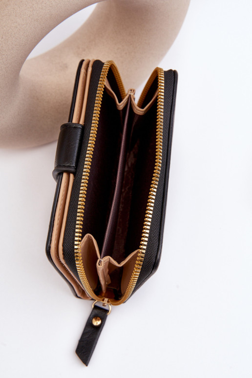 Moteriška odinė piniginė juoda Risuna