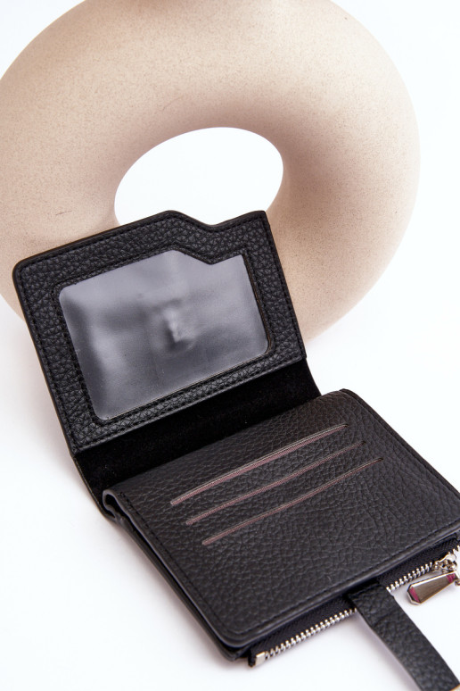 Moteriška odinė piniginė, juoda Lazara