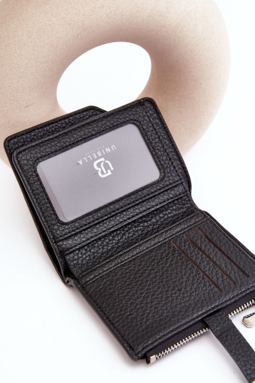 Moteriška odinė piniginė, juoda Lazara