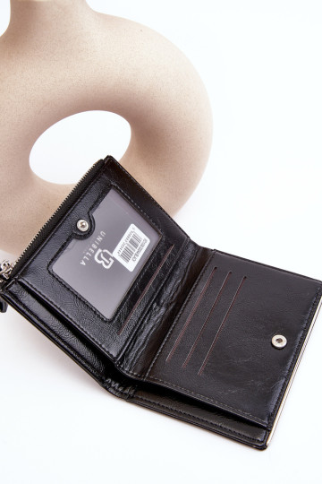 Moteriška juoda odinė piniginė Cudea 2