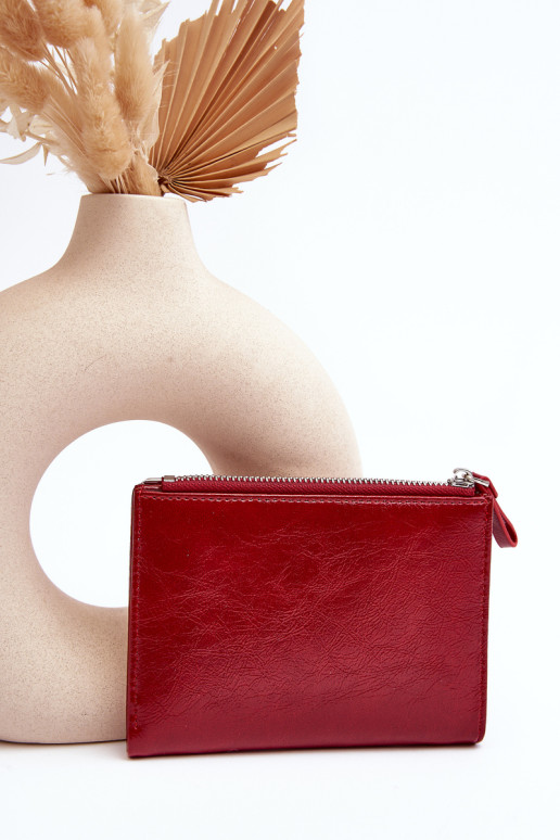 Moteriška raudona odinė piniginė Cudea