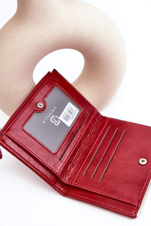 Moteriška raudona odinė piniginė Cudea