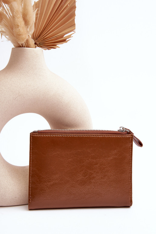 Moteriška ruda ekologiškos odos piniginė „Cudea“.