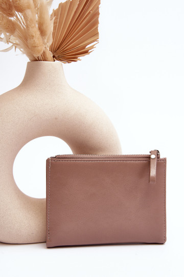 Moteriška smėlio spalvos odinė piniginė Cudea 2