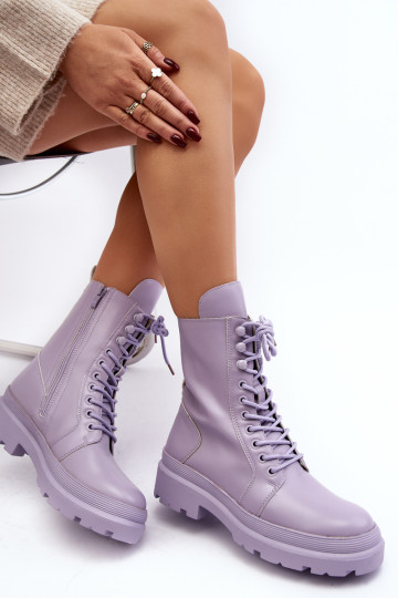 Moteriški darbiniai batai, ekologiška oda, purpurinė Irande