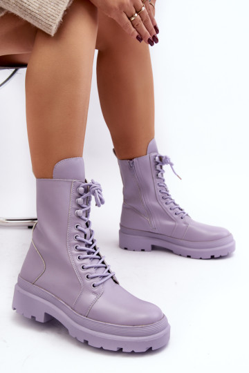 Moteriški darbiniai batai, ekologiška oda, purpurinė Irande 2