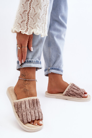 Moteriškos klasikinės rudos šlepetės Rirovi