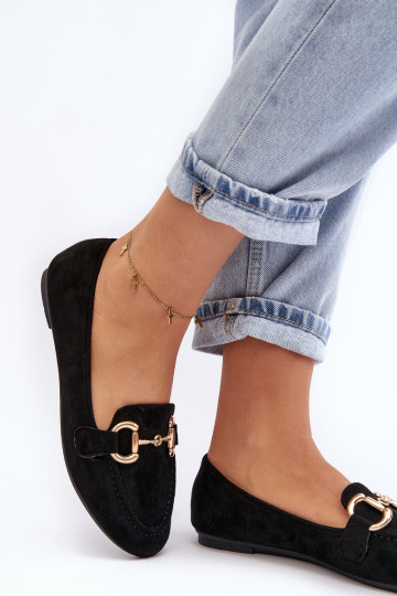 Moteriški mokasinai su eko zomšos apdaila, Black Winalita 2