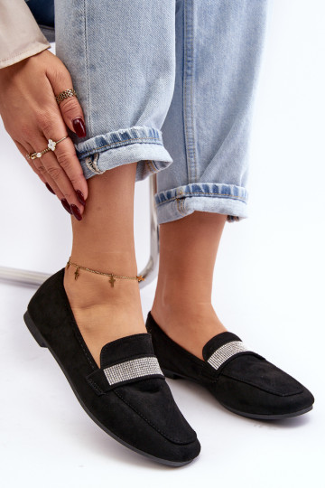 Moteriški mokasinai su kubiniais cirkoniais Juoda Ralrika 2