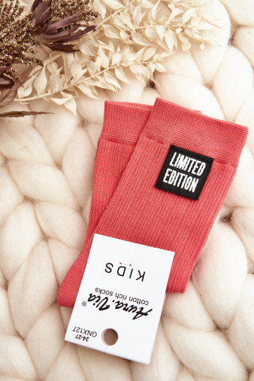 Vaikiškos glotnios kojinės su rožiniu pleistru