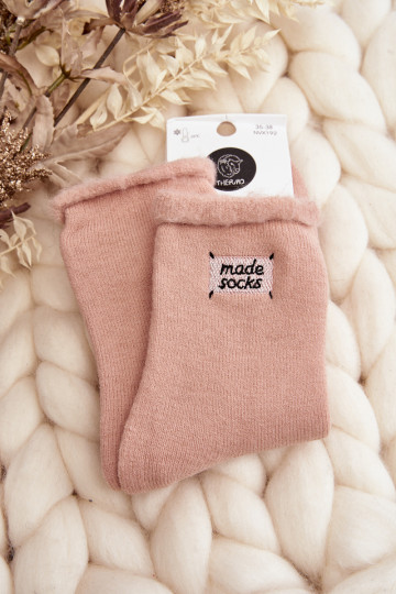 Moteriškos storos kojinės rožinės spalvos