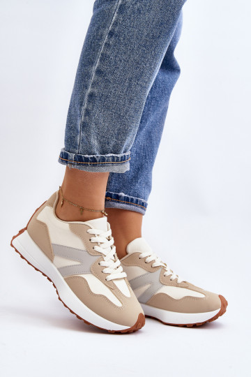 Smėlio spalvos Chloette moteriški sportiniai bateliai