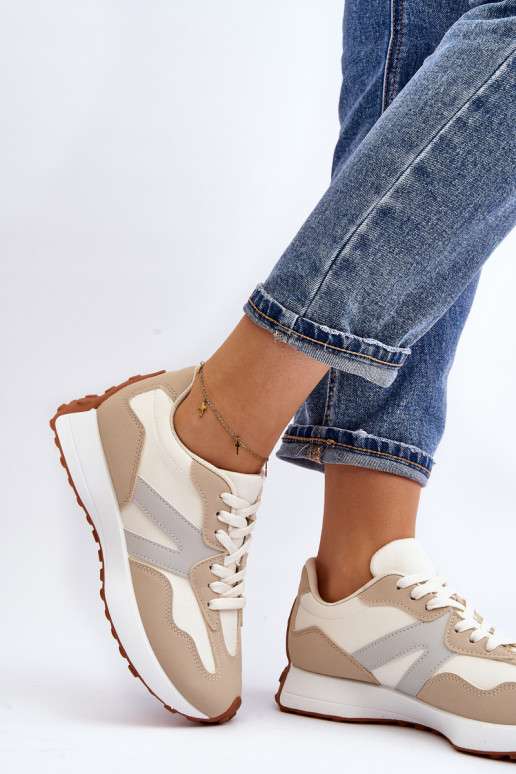 Smėlio spalvos Chloette moteriški sportiniai bateliai