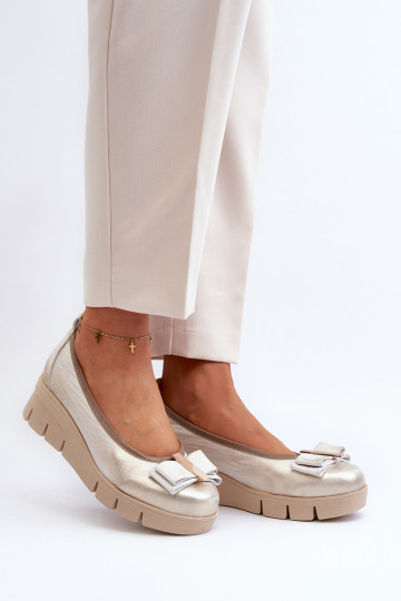 Odinės balerinos ant platformos su puošmena, Golden Lewski 3384