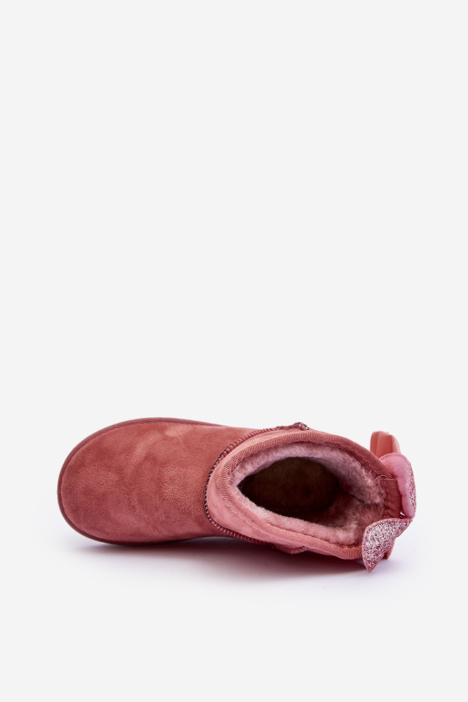 Mergaičių izoliuoti sniego batai su lankeliais, tamsiai rožinė Meriva