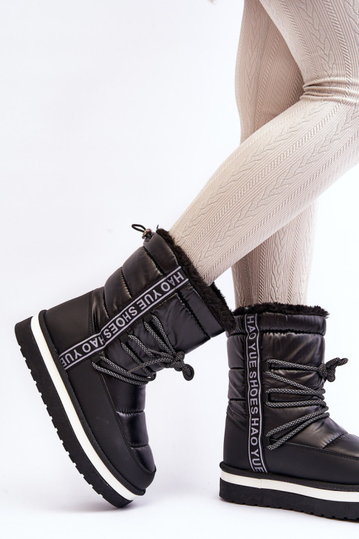 Moteriški sniego batai su raišteliu Black Lilara