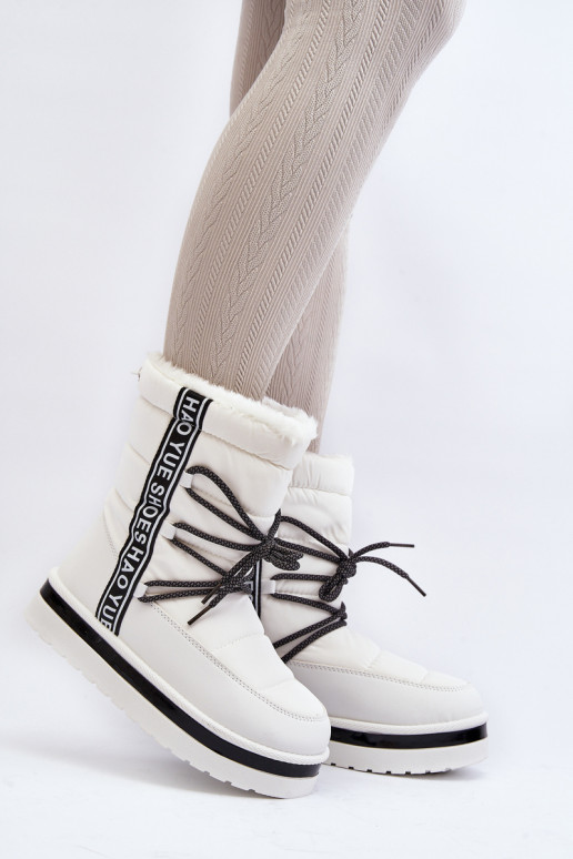 Moteriški sniego batai su raišteliu White Lilara