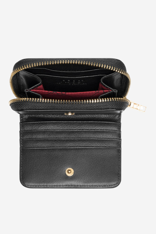 Moteriška natūralios odos piniginė Maža Nobo NPUR-LR0021-C020 Juoda