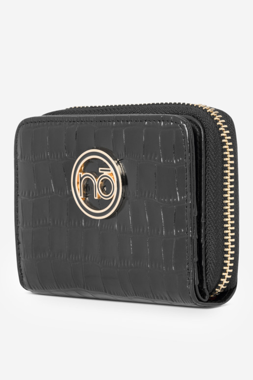 Moteriška piniginė Natūralios odos gyvūnų raštas mažas Nobo NPUR-LR0020-C020 juodas