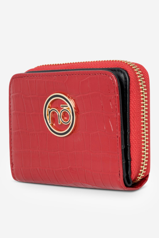 Moteriška piniginė Natūralios odos gyvūnų raštas mažas Nobo NPUR-LR0020-C005 Raudona