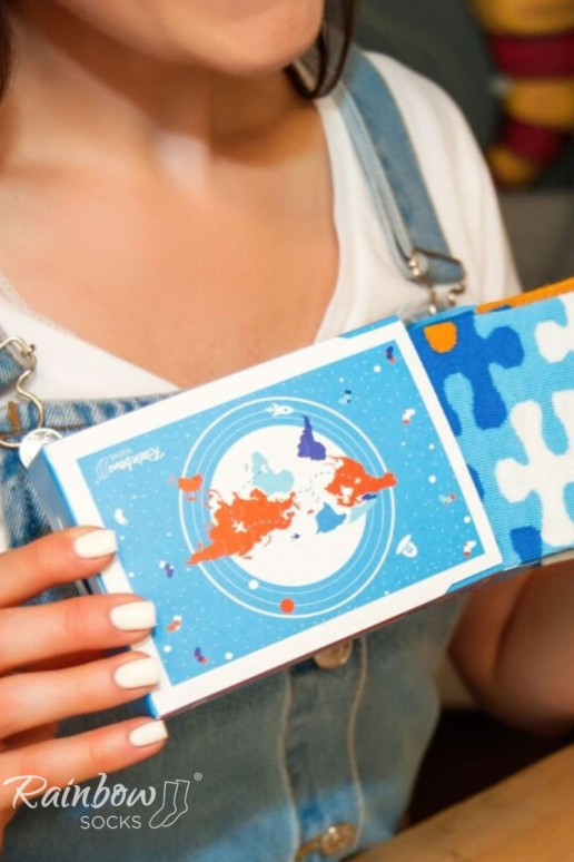 PUZZLE Rainbow kojinės