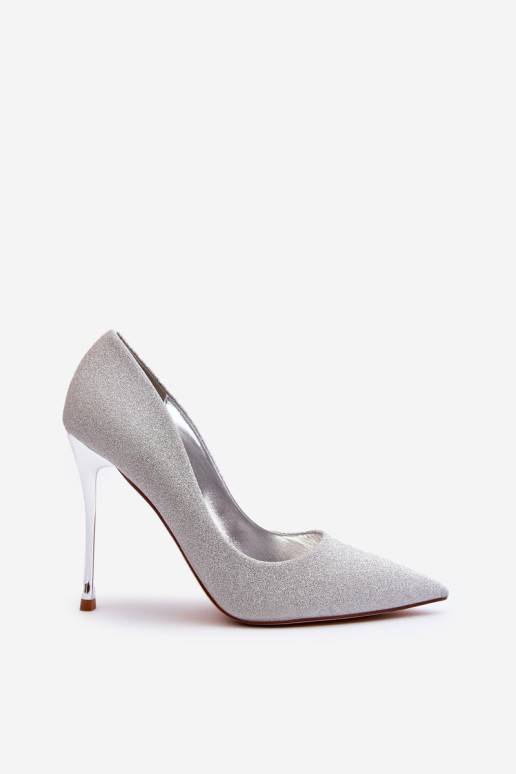 Tiberon& 39 s Glitter Sidabriniai aukštakulniai
