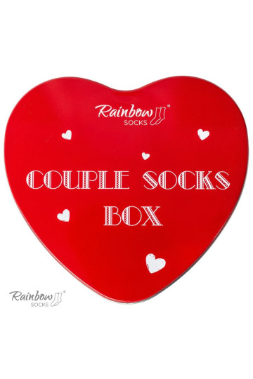 COUPLE BOX 2 Pairs Box Heart Rainbow kojinės