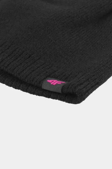 Moteriška žieminė kepurė 4F 4FAW23ACAPF285-20S Juoda