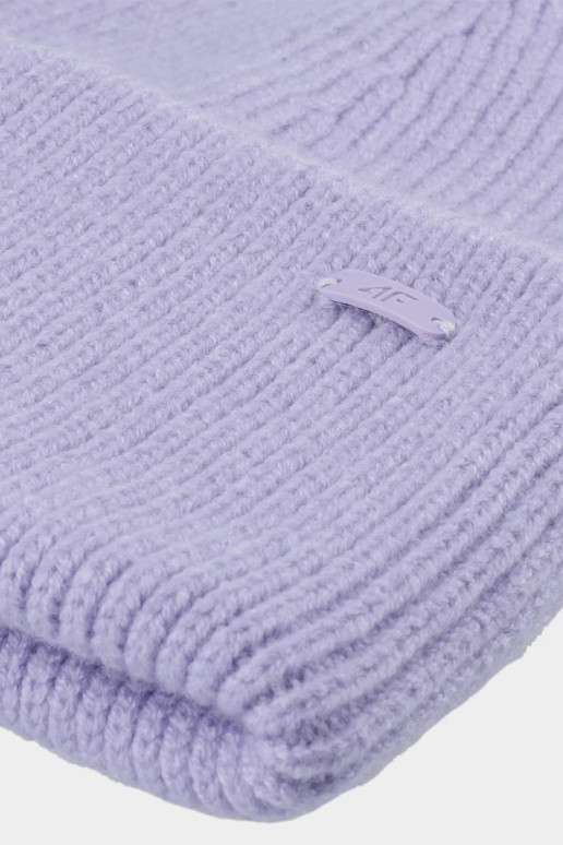 4F žieminė kepurė su perdirbtomis medžiagomis 4FAW23ACAPF288-52S Violetinė