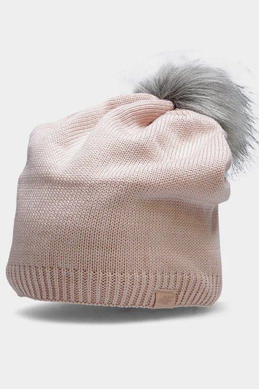 Moteriška žieminė kepurė 4F 4FAW23ACAPF289-56S Šviesiai rožinė
