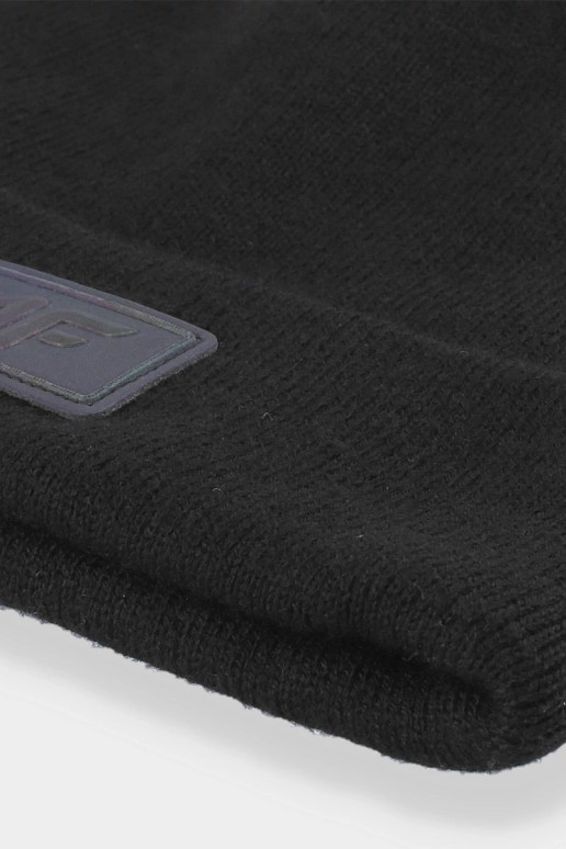 Moteriška žieminė kepurė su logotipu 4F 4FAW23ACAPF301-20S juoda