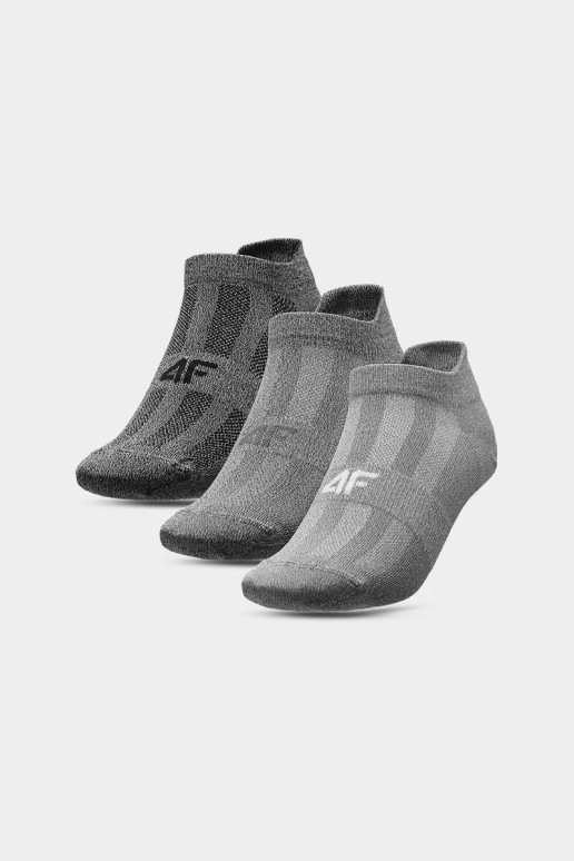 4F Moteriškos treniruočių kojinės, 3 PACK 4FAW23USOCF194-92M pilkos