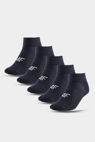 Kojinės berniukams 4F aukštai kulkšnies, 5-PACK 4FJWAW23USOCM235-31S tamsiai mėlynos