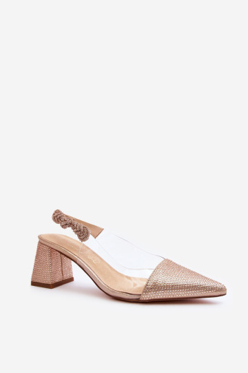 Elegantiški smailių pirštų siurbliai D&A MR91292-1 šampanas