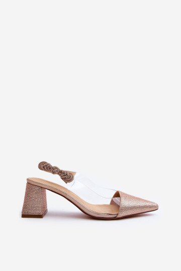 Elegantiški smailių pirštų siurbliai D&A MR91292-1 šampanas