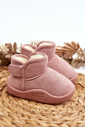 Rožiniai Benigna vaikiški sniego batai su kailiuku 2