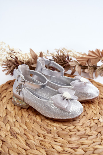 Vaikiški balerinos bateliai su sidabriniu lankeliu Nanthea 2