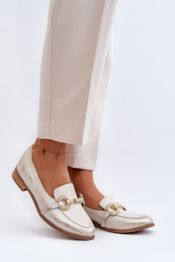 Zazoo 2880 moteriški odiniai mokasinai su aukso puošmena